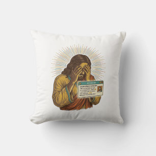 Jesus Cringing Ten Year Old Status Update Humor_1 Cushion