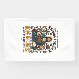 Jesus Crochet Knitting T-Shirt Inspirational Faith Banner