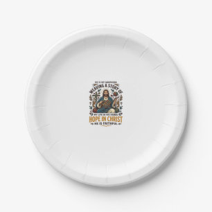 Jesus Crochet Knitting T-Shirt Inspirational Faith Paper Plate