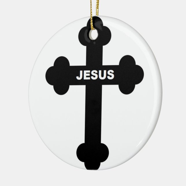 JESUS CROSS CERAMIC ORNAMENT (Left)