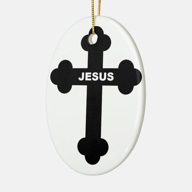 JESUS CROSS CERAMIC TREE DECORATION (Left)