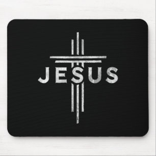Jesus Cross Christ Christian Vintage Jesus Cross Mouse Pad
