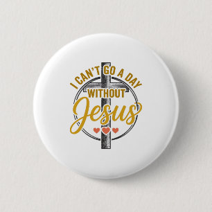 Jesus Cross Christian Typography Shirt Design_1 6 Cm Round Badge