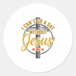 Jesus Cross Christian Typography Shirt Design_1 Classic Round Sticker