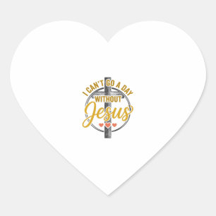 Jesus Cross Christian Typography Shirt Design_1 Heart Sticker