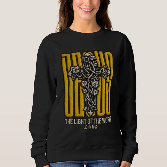 Jesus Cross Embroidered  Sweatshirt (Front)