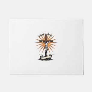 Jesus Cross Faith Vintage Engraving Christian Shir Doormat