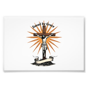 Jesus Cross Faith Vintage Engraving Christian Shir Photo Print