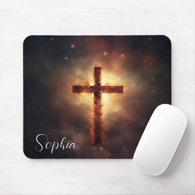 Jesus Cross Glow Jesus Faith Christian Custom Mouse Pad (With Mouse)
