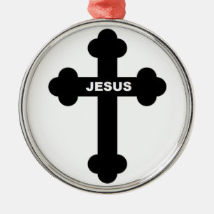 JESUS CROSS METAL TREE DECORATION