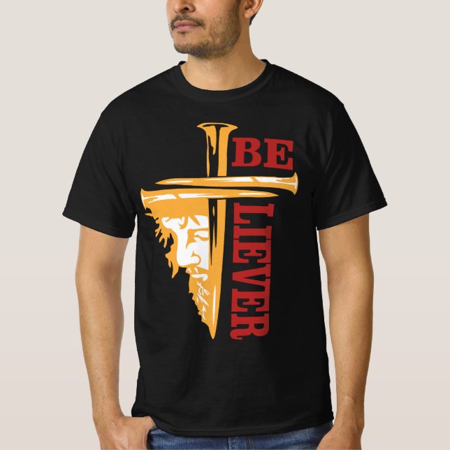 Jesus Cross Nail Design – Powerful Christian T-Shirt (Front)