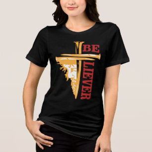 Jesus Cross Nail Design – Powerful Christian Tri-Blend Shirt
