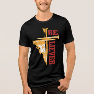 Jesus Cross Nail Design – Powerful Christian Tri-Blend Shirt
