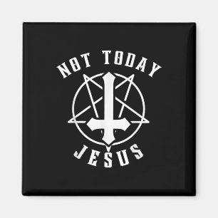 Jesus Cross Not Today Jesus Christian Graphic Tee Magnet