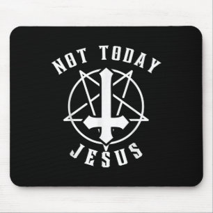 Jesus Cross Not Today Jesus Christian Graphic Tee Mouse Pad