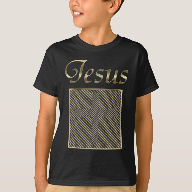 JESUS Cross Optical Illusion T-Shirt (Front)