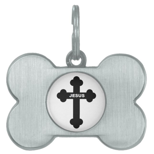 JESUS CROSS PET ID TAG (Front)