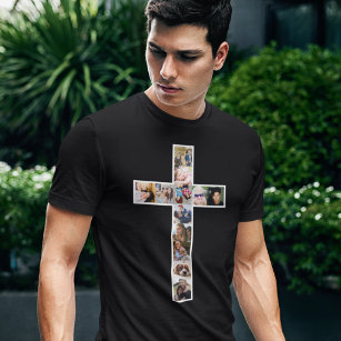 Jesus Cross Photo Collage T-Shirt