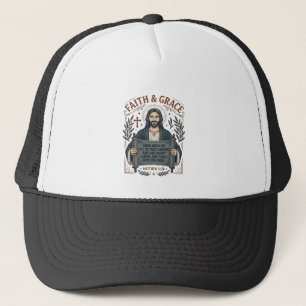 Jesus Cross Stitch Vintage Shirt Christian Graphic Trucker Hat