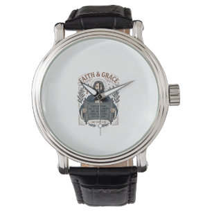 Jesus Cross Stitch Vintage Shirt Christian Graphic Watch