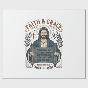 Jesus Cross Stitch Vintage Shirt Christian Graphic Wrapping Paper