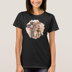 Jesus Cross Walk By Faith Christian Religious Leop T-Shirt