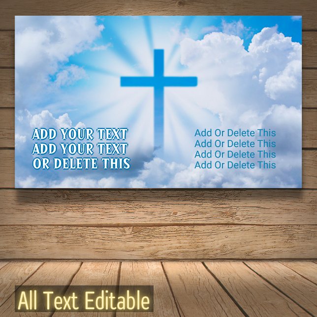 Jesus Cross White Clouds Blue Sky Beaming Easter Banner (Creator Uploaded)