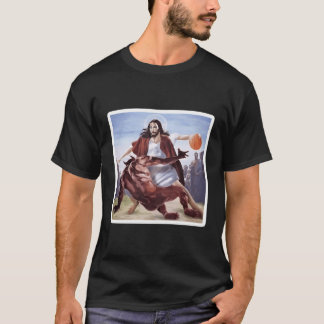 Jesus Crossing Up Satan Basketball T-Shirt