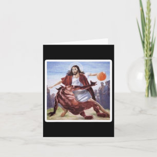 Jesus Crossing Up Satan Bysketbyll  Card
