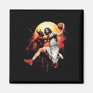 Jesus Crossing Up The Devil Sketll Lover Christian Magnet