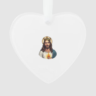 Jesus Crown Flame Vintage Engraving Shirt 2 Ornament