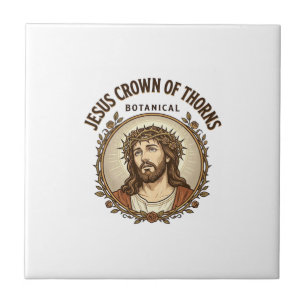 Jesus Crown Of Thorns Botanical Jesus Crown Thorns Ceramic Tile