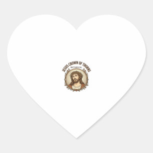 Jesus Crown Of Thorns Botanical Jesus Crown Thorns Heart Sticker