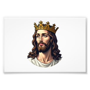 Jesus Crowned King Vintage Engraving Faith Shirt ( Photo Print