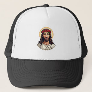Jesus Crowned Rose Vintage Engraving Shirt 2 Trucker Hat