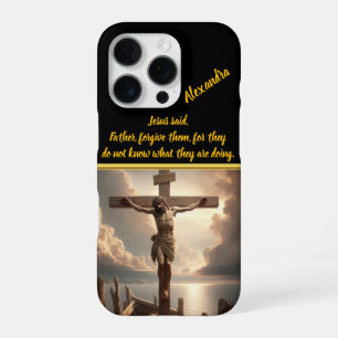 Jesus Crucified Above Peaceful Water Scene iPhone 16 Pro Case