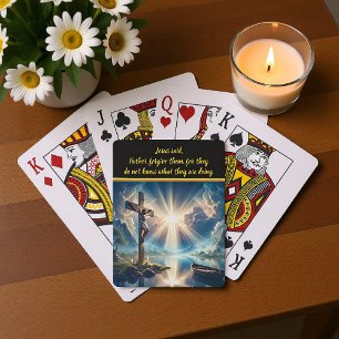 Jesus Crucified Above Waters Awaiting Resurrection Playing Cards