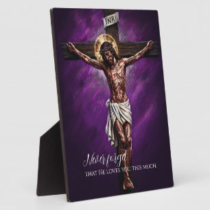Jesus Crucified Died for Us Because of Our Sins PU Plaque