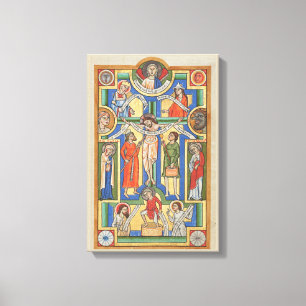Jesus Crucified Mediaeval illumination Canvas Print