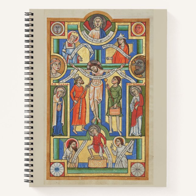Jesus Crucified Mediaeval illumination Notebook (Front)