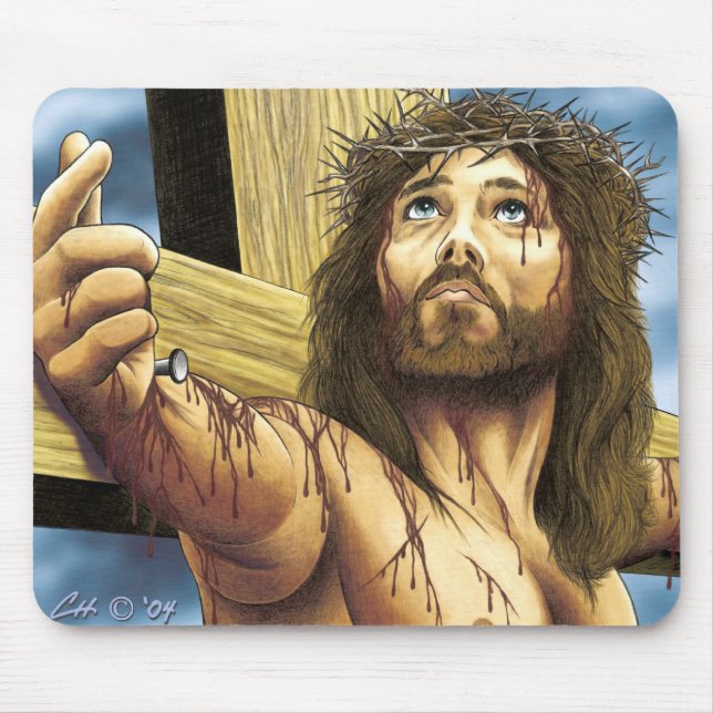 Jesus Crucified Mouse Pad (Front)