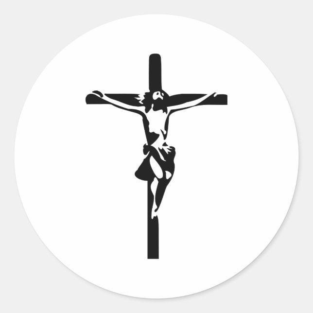 Jesus - Crucifix Classic Round Sticker (Front)