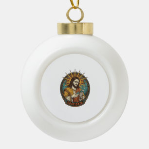 Jesus Crushed USB Flash Drive Lost Data Humor_1 Ceramic Ball Christmas Ornament