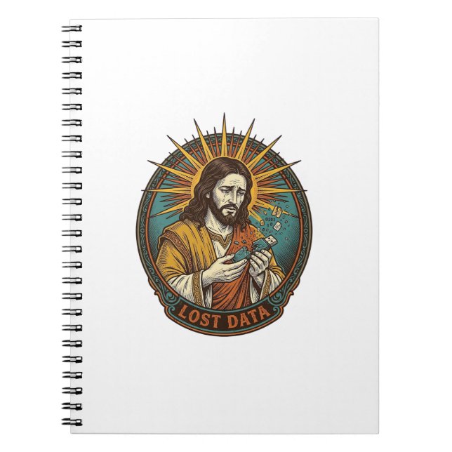 Jesus Crushed USB Flash Drive Lost Data Humor_1 Notebook (Front)