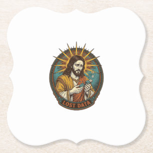 Jesus Crushed USB Flash Drive Lost Data Humor_1 Paper Coaster