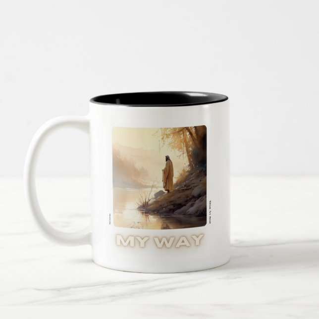 Jesus Cup, Coffe Mug, Christianity Two-Tone Coffee Mug (Left)
