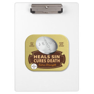 Jesus Cures Heals Tablet  Christian Faith God  Clipboard