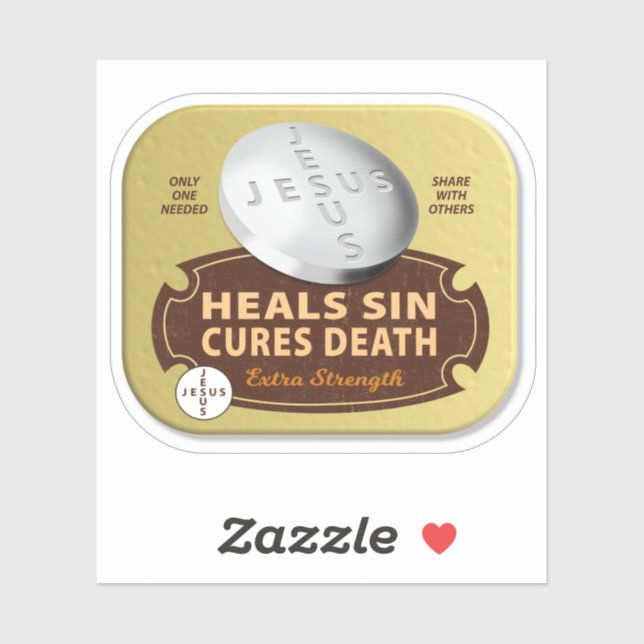 Jesus Cures Pill - Christian Faith God Heals Sick (Sheet)