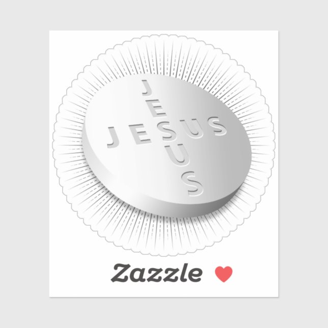 Jesus Cures Pill Tablet Christian Starburst Cross (Sheet)