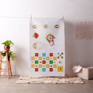 Jesus & Cute Saints Baby Quilt Squares and Dolls Fabric